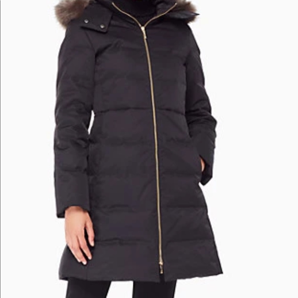 Kate Spade Faux fur trim puffer coat